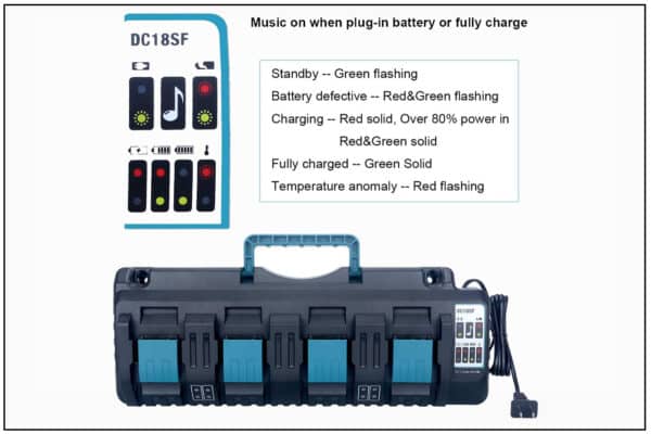 DC18RC DC18SF 14.4V-18V 3A Fast Battery Charger for Makita Tool Battery - Image 4