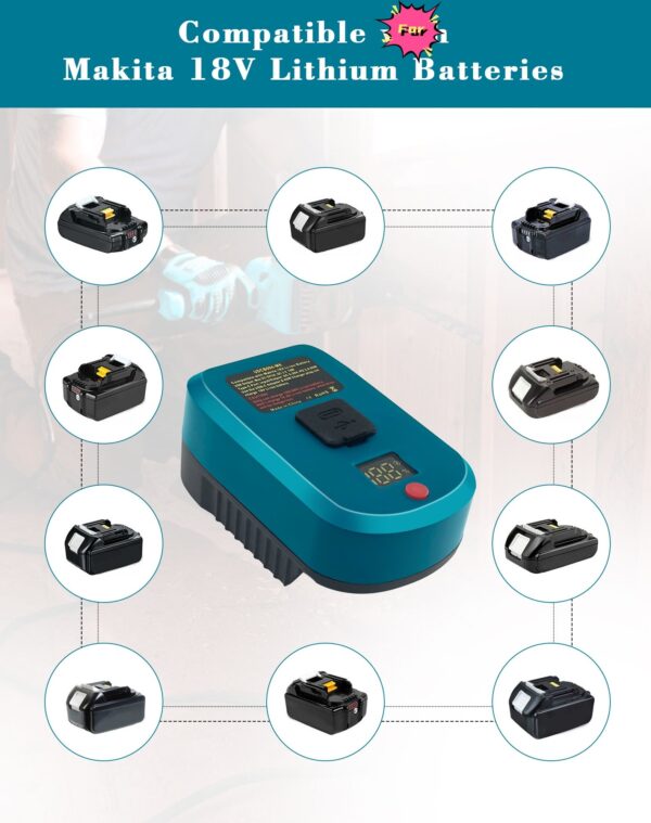 portable Makita battery charger adapter for charging mobile phones - Image 4
