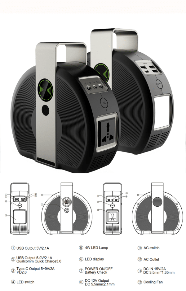 Ac Output Multifunction Power Bank Docking Station 42000mah - Image 5